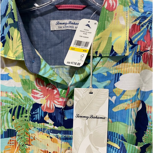 Tommy Bahama Veracruz Cay Monstera Tiles Camp Shirt - Black main image 0